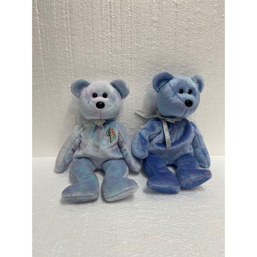 LOT of 2 TY Beanie Baby Teddy Bears Retired Plush Toy